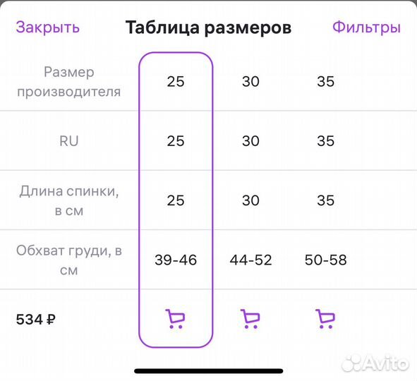 Охлаждающая попона для собак размер 25