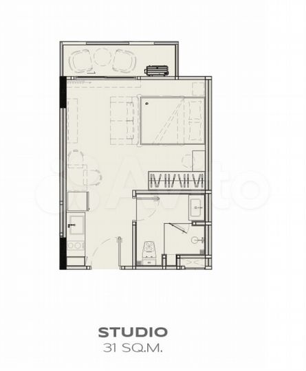 Квартира-студия, 31 м² (Таиланд)