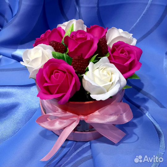 Букет роз из мыла
