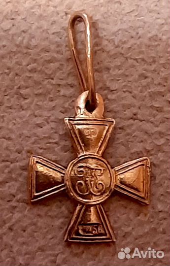 Фрачная миниатюра георгиевского креста, золото 56