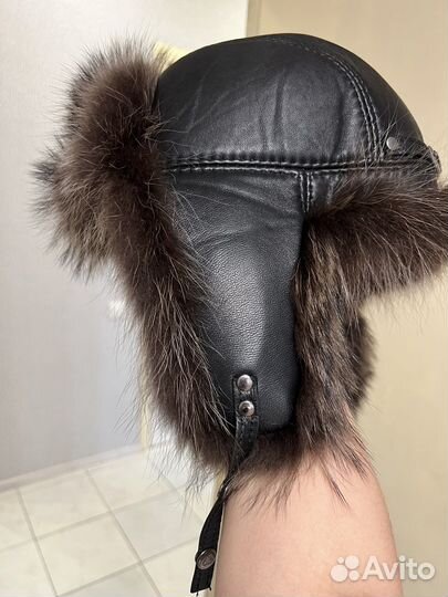 Норковая шапка мужская ушанка