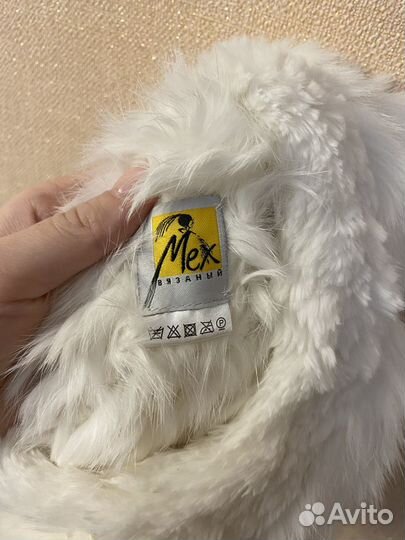 Вязаный меховой берет