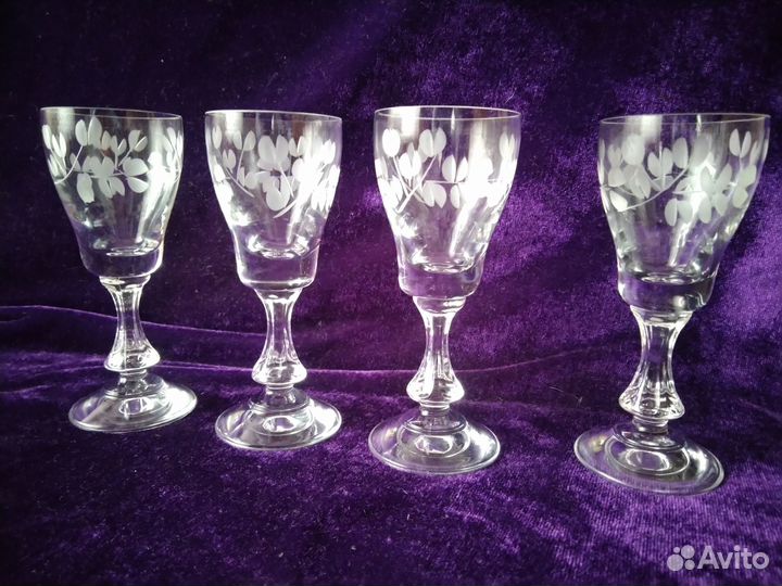 Старинные Фужеры цветной хрусталь СССР ГДР