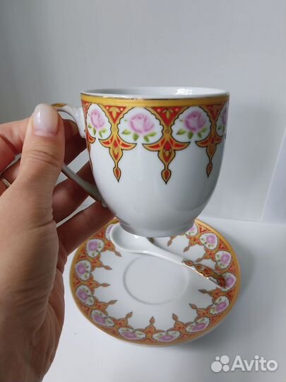 Чайная пара керамика, кофейная чашка с блюдцем