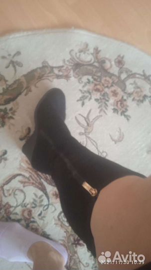 Сапоги зимние замшевые