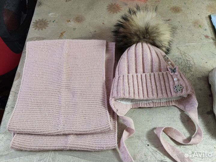 Зимняя шапка и снуд для девочки