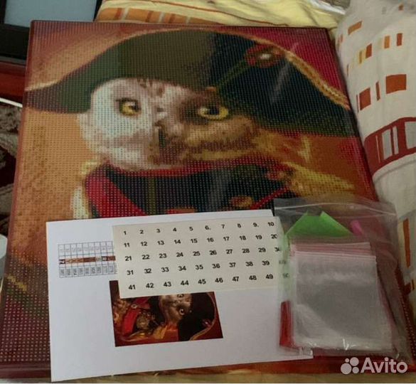 Алмазная мозаика на подрамнике 30*40 Филин