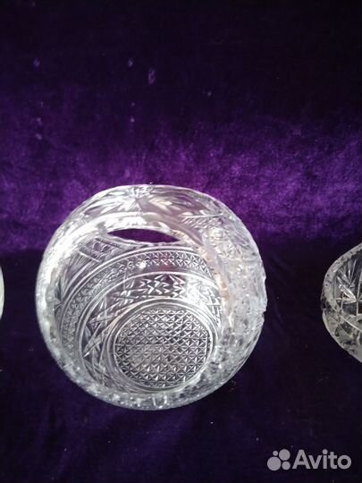Шикарная красивая большая ваза шар хрусталь СССР
