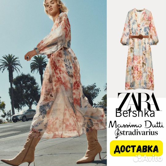 Платье Zara миди оригинал