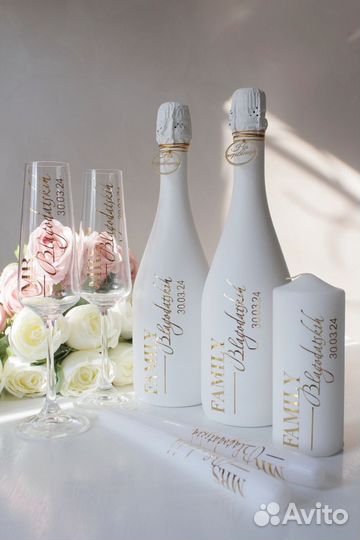 Свадебные аксессуары. Ручная работа. Бокалы. Свечи