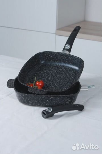 Сковорода-гриль квадрат, 26x26 см. съемная ручка