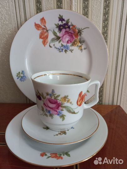 Винтажная чайная четверка ГДР