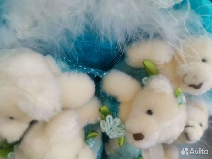 Букет из мишек плюшевый нарядный подарок