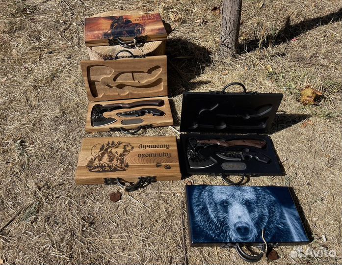 Топор + нод деревянном подарочном кейсе
