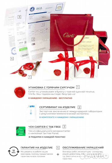 Обручальное кольцо Cartier Love, 8 бриллиантов 0,19ct