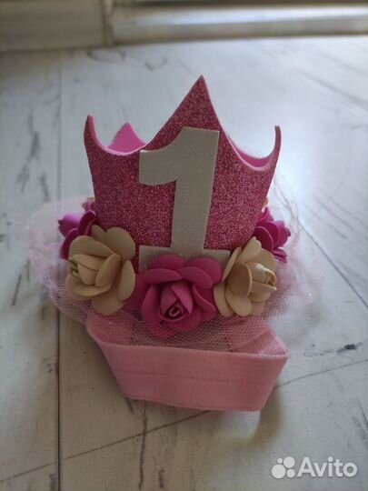 Повязка на голову для девочки на годик