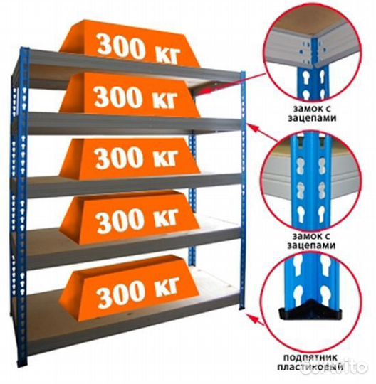Стеллаж для гаража 2000*1825*600 мм с настилом