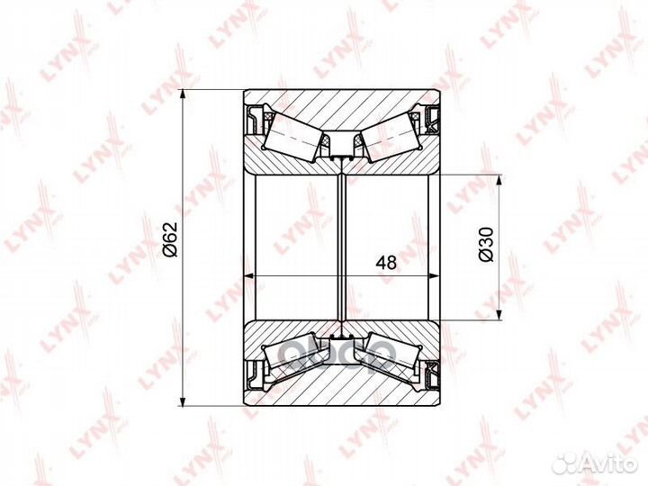 Подшипник ступицы задний (48X30X62), LADA largu