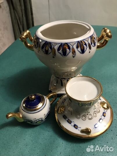 Два самовара фарфоровые Гжель, винтаж