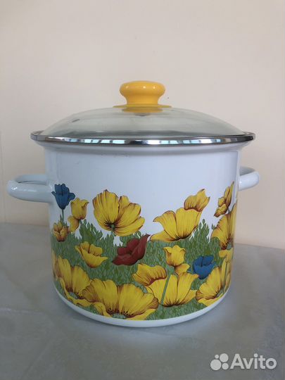 Кастрюля эмалированная 5,5 л новая