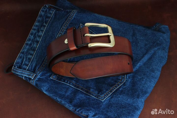 Кожаный ремень ручной работы