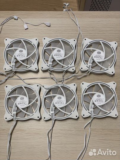 6 кулеров Cooler Master MasterFan MF120 Halo White