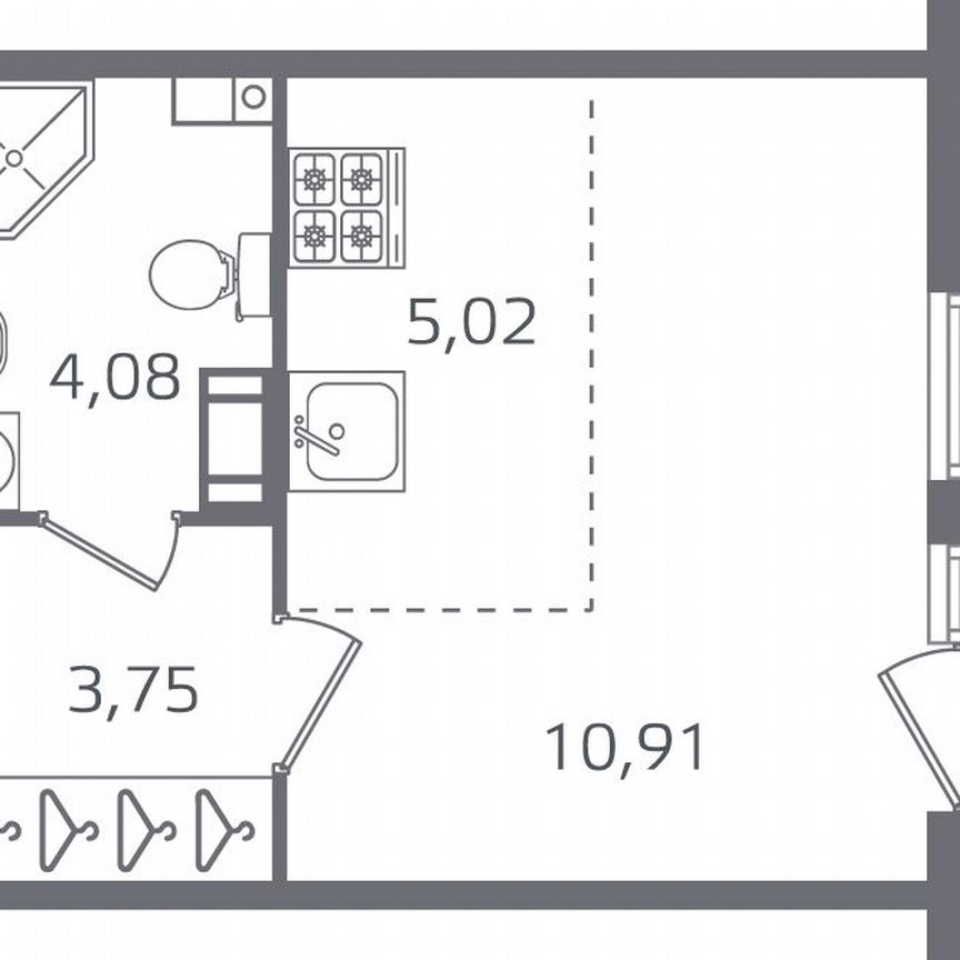 Квартира-студия, 26,1 м², 10/10 эт.