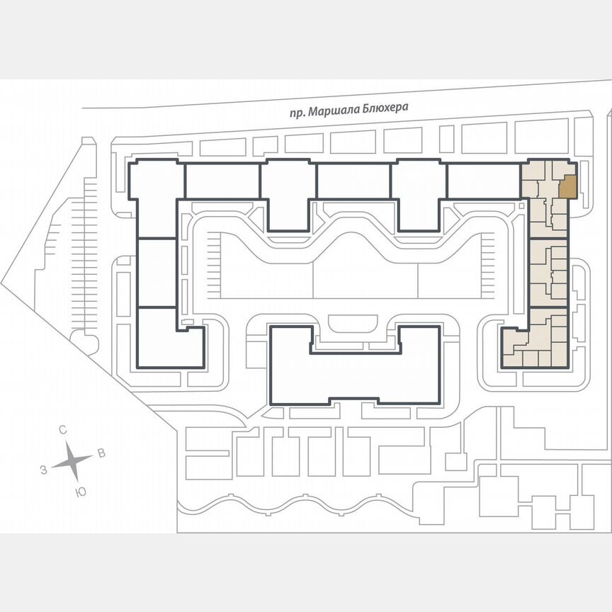 2-к. квартира, 55 м², 7/17 эт.