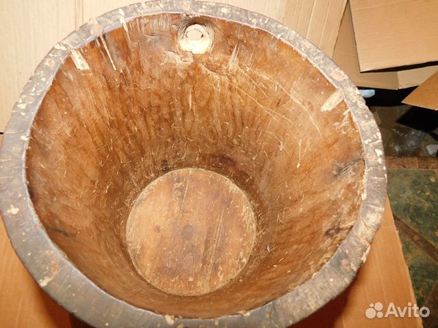 Антикварный, долбленый, липовый жбан-колода -мед