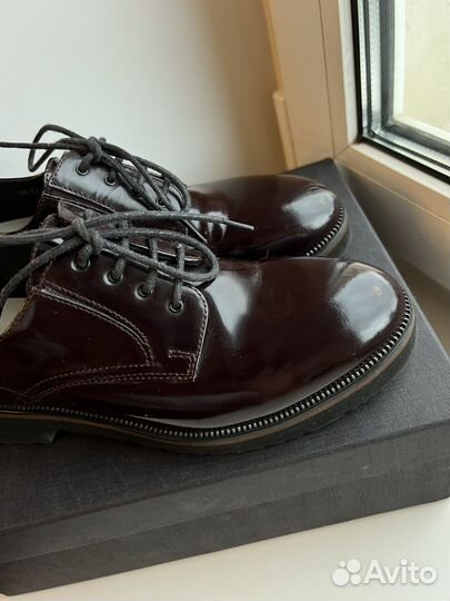 Полуботинки женские туфли лаковые кожа бордо 36