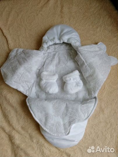 Конверт кокон на выписку для новорожденных