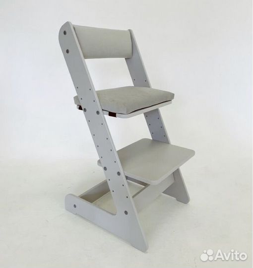 Растущий стульчик серый с подушками