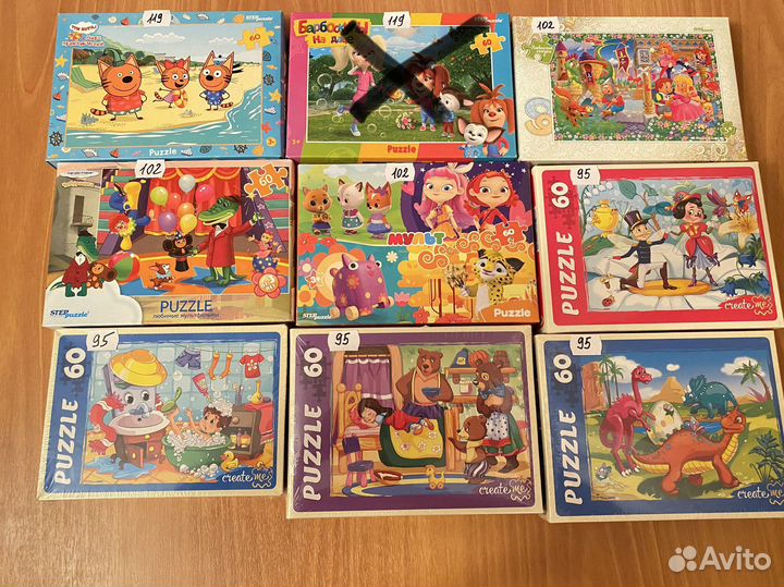 Пазл 60эл. в ассортименте 90р.шт