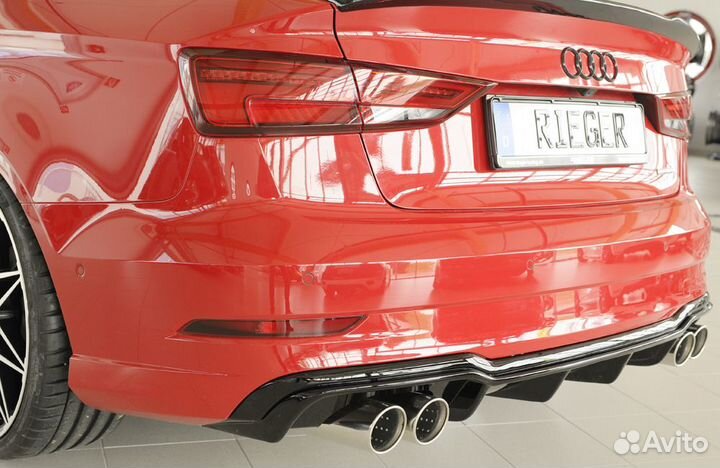 Audi A3 8V Седан 16-19 Диффузор Rieger глянцевый