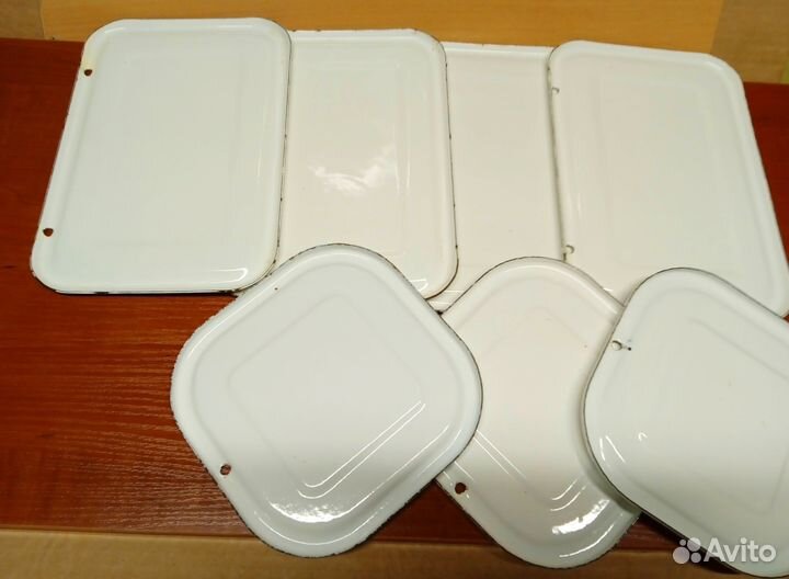 Крышки эмалированные от лоточков для холодца СССР