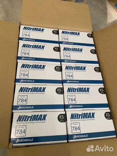 Нитриловые перчатки черные размер XS / 784