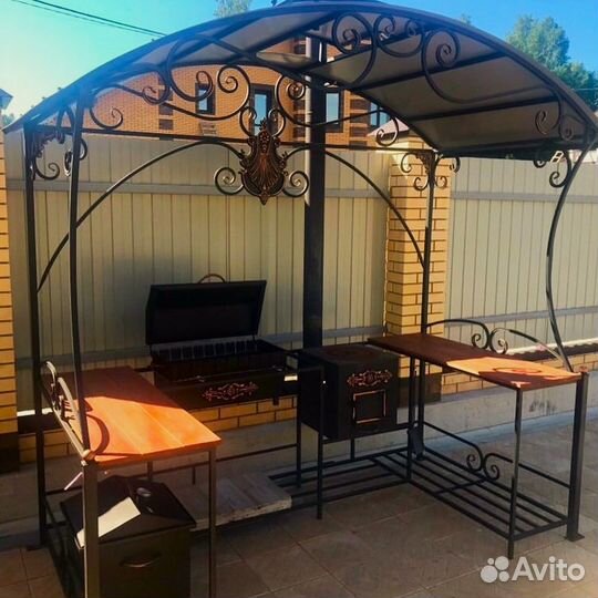 Мангал, навес, печь для казана