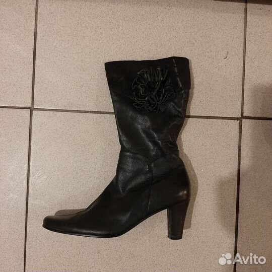 Сапоги кожаные демисезонные
