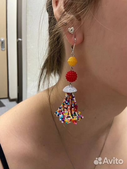 Серьги из бисера ручная работа