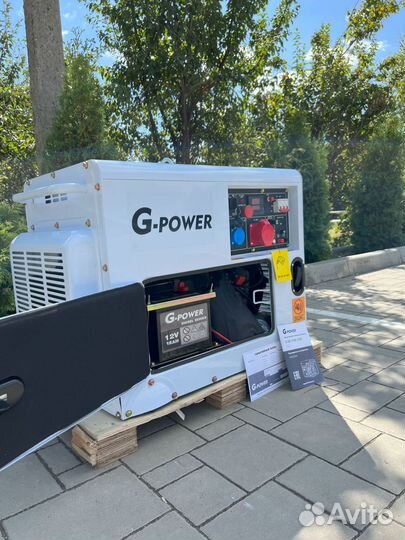 Дизельный генератор 10 кВт g-power трехфазный