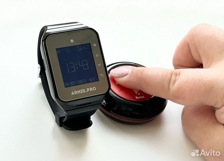 Кнопка вызова официанта и часы. Премиум комплект