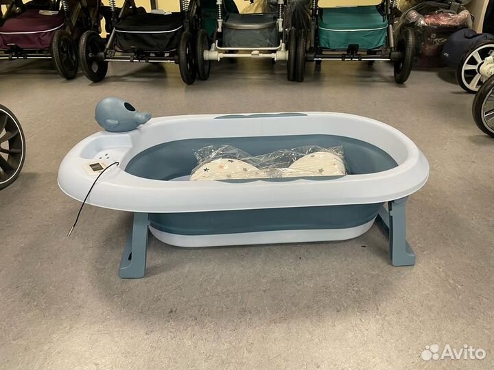 Детская складная ванночка с термометром