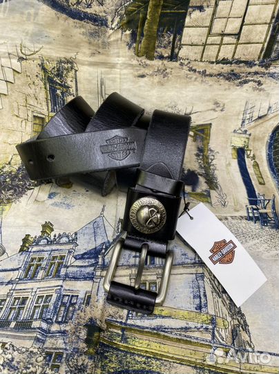 Мужской кожаный ремень Harley-Davidson