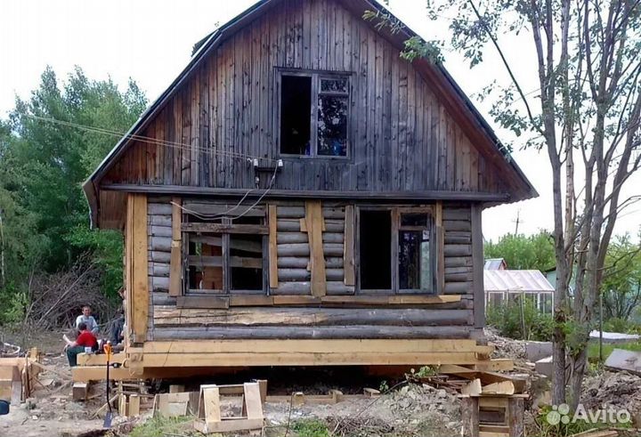 Подъем домов замена венцов