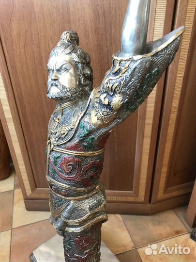 Очень редкая посеребренная фигура китайский воин