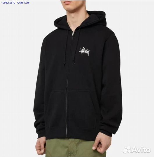 Зип худи Stussy чёрное (Арт.77724)