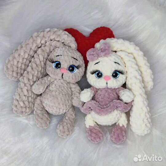 Вязаные зайки и дракоши для детей. Ручная работа