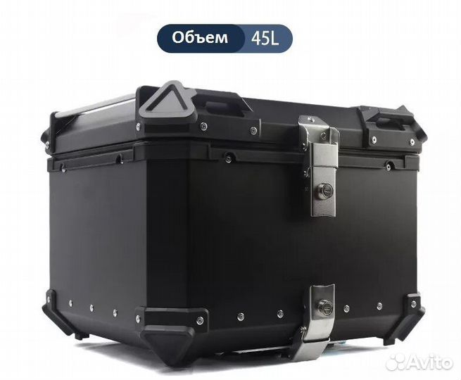 Центральный алюминиевый кофр 45 литров черный