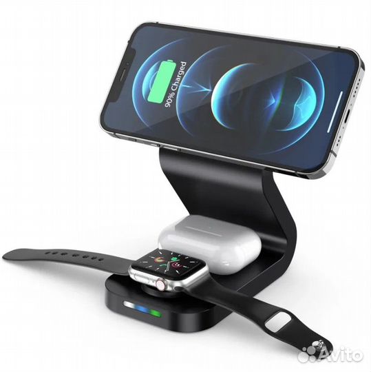 Зарядная станция, магнитная беспроводная для Apple