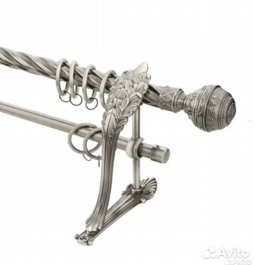 Карниз металлический для штор хром матовый